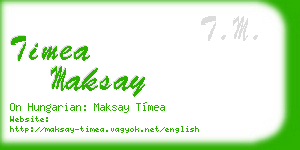 timea maksay business card